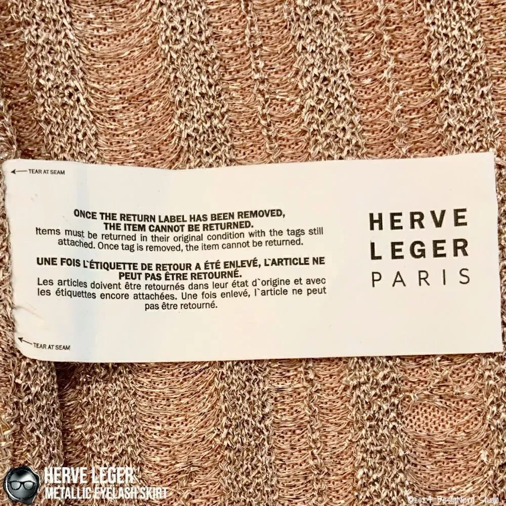HERVÉ LÉGER METALLIC LUREX EYELASH MIDI PENCIL SKIRT IN ROSE BLUSH & GOLD SMALL